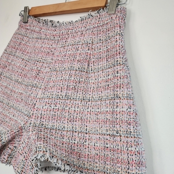 5 a 7 Cinq a Sept Pink Coronado Tweed High Rise Shorts Clueless 90s Y2K - Picture 6 of 13